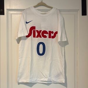 BNWT Nike Sixers White Maxey tee, youth size S